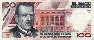 Mexico 100 Nuevos Pesos, 1992 obverse