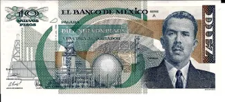 Mexico 10 Nuevos Pesos, 1992 obverse