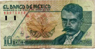 Mexico 10 Nuevos Pesos, 1992 obverse