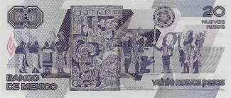 Mexico 20 Nuevos Pesos, 1992 reverse