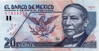 Mexico 20 Nuevos Pesos, 1992 obverse