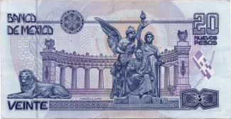Mexico 20 Nuevos Pesos, 1992 reverse