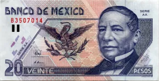 Mexico 20 Pesos, 1994-1999 obverse