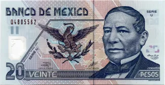 Mexico 20 Pesos, 2001-2006 obverse