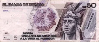 Mexico 50 Nuevos Pesos, 1992 obverse