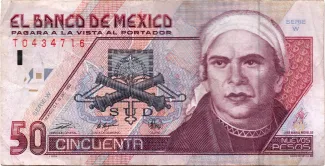 Mexico 50 Nuevos Pesos, 1992 obverse