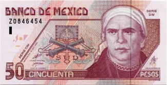 Mexico 50 Pesos, 1994-2000 obverse