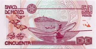 Mexico 50 Pesos, 1994-2000 reverse