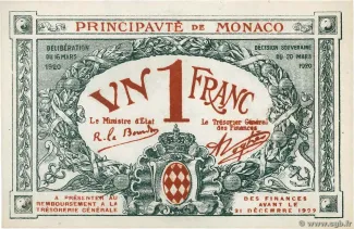 Monaco 1 Franc, 1920 image