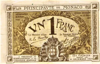 Monaco 1 Franc, 1920 image