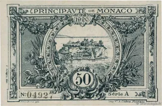 Monaco 50 Centimes, 1920 reverse