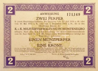 Montenegro 2 Perpera, 1917 image