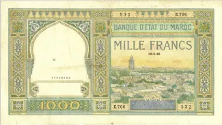 Morocco 1.000 Francs, 1950 image