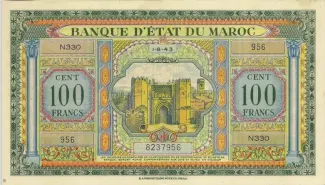Morocco 100 Francs, 1944 image