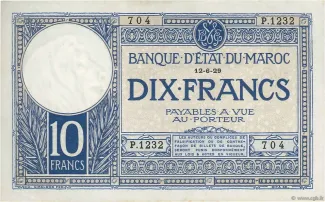Morocco 10 Francs, 1942 image