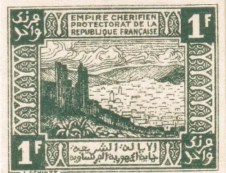 Morocco 1 Franc, 1944 reverse