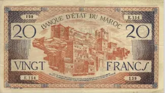 Morocco 20 Francs, 1943 image