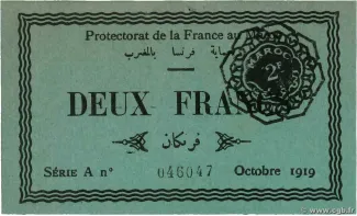 Morocco 2 Francs, 1919 image