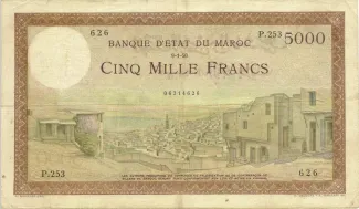 Morocco 5.000 Francs, 1951 image