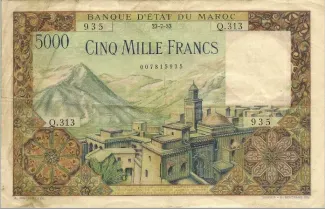 Morocco 5.000 Francs, 1958 image
