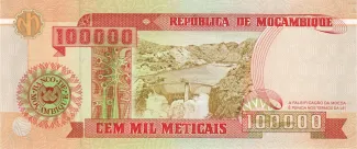 Mozambique 100.000 Meticais, 1993 reverse