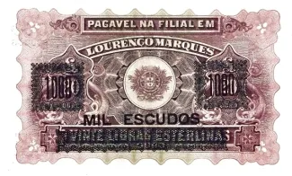 Mozambique 1.000 Escudos, 1929 reverse