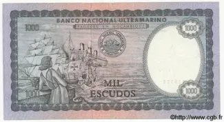 Mozambique 1.000 Escudos, 1972 reverse