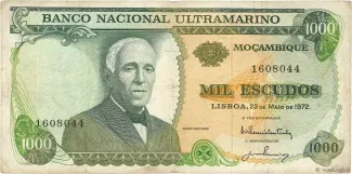 Mozambique 1.000 Escudos, 1972 obverse