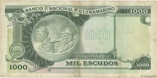 Mozambique 1.000 Escudos, 1972 reverse