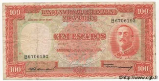 Mozambique 100 Escudos, 1958 obverse
