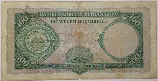 Mozambique 100 Escudos, 1961 reverse