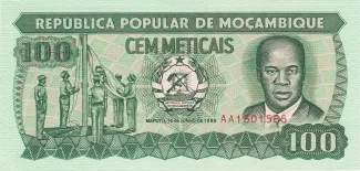 Mozambique 100 Meticais, 1989 image