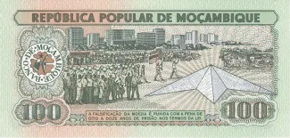 Mozambique 100 Meticais, 1983-1989 reverse