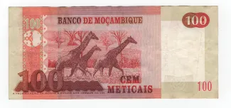Mozambique 100 Meticais, 2006 reverse
