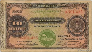 Mozambique 10 Centavos, 1914 obverse