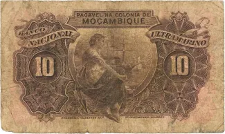 Mozambique 10 Escudos, 1943-1945 reverse