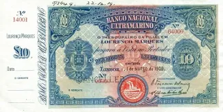 Mozambique 10 Pounds, 1909 image