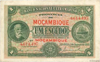 Mozambique 1 Escudo, 1921 obverse