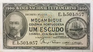 Mozambique 1 Escudo, 1944 obverse