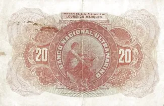 Mozambique 20.000 Réis, 1909 reverse