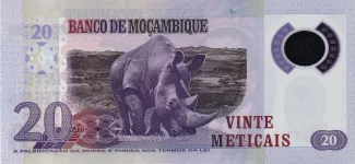 Mozambique 20 Meticais, 2011-2017 reverse