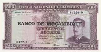 Mozambique 500 Escudos, 1967 obverse