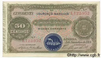 Mozambique 50 Centavos, 1914 obverse
