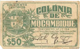 Mozambique 50 Centavos, 1941 obverse