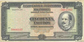 Mozambique 50 Escudos, 1950 obverse