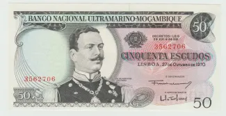Mozambique 50 Escudos, 1970 obverse
