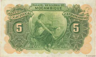 Mozambique 5 Escudos, 1943-1945 reverse