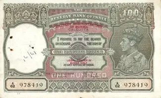 Myanmar 100 Rupees, 1945 image