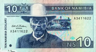 Namibia 10 Dollars, 1993 obverse