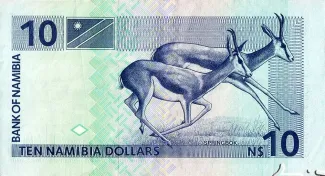 Namibia 10 Dollars, 1993 reverse